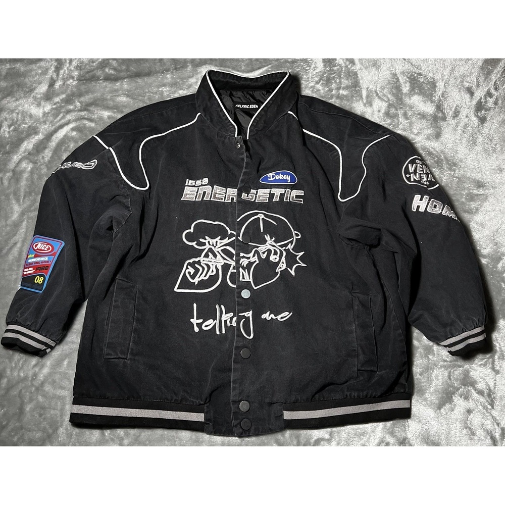 Aelfric Eden Jacket Women Size Medium Energetic Varsity Embroidered Racing